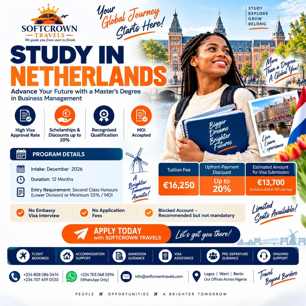 Softcrown Travels Netherlands study campaign